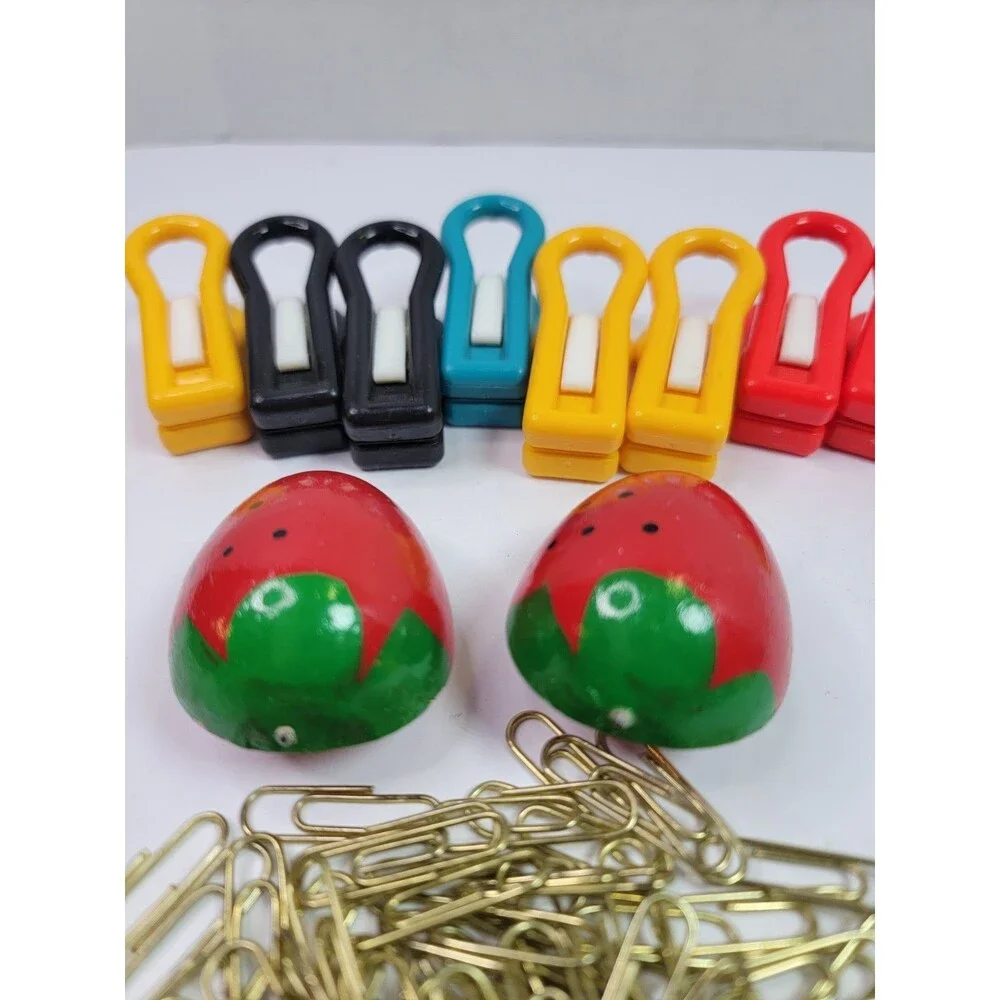 Assorted Office Clips Lot Paper Clips Magnetic Strawberry Clips Color Plastic...